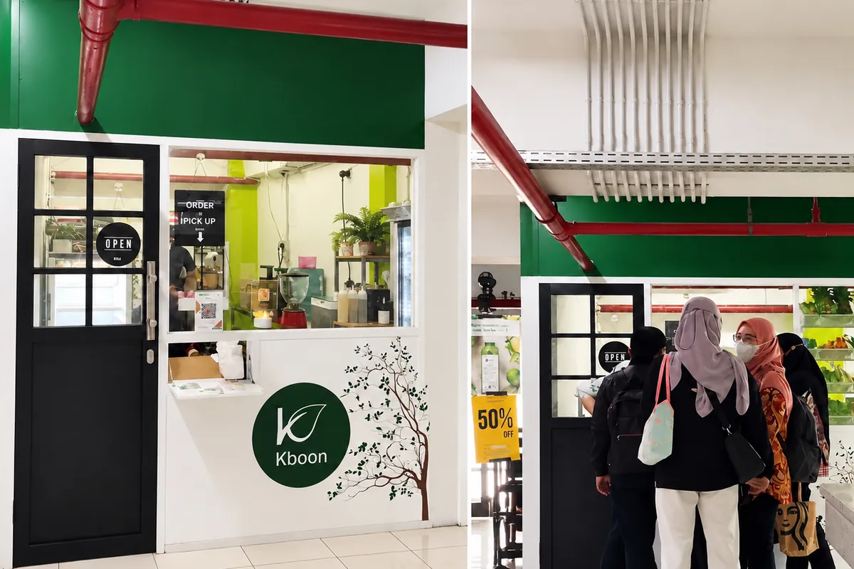 Gerai Dapur Kemenkeu dengan papan menu Kboon